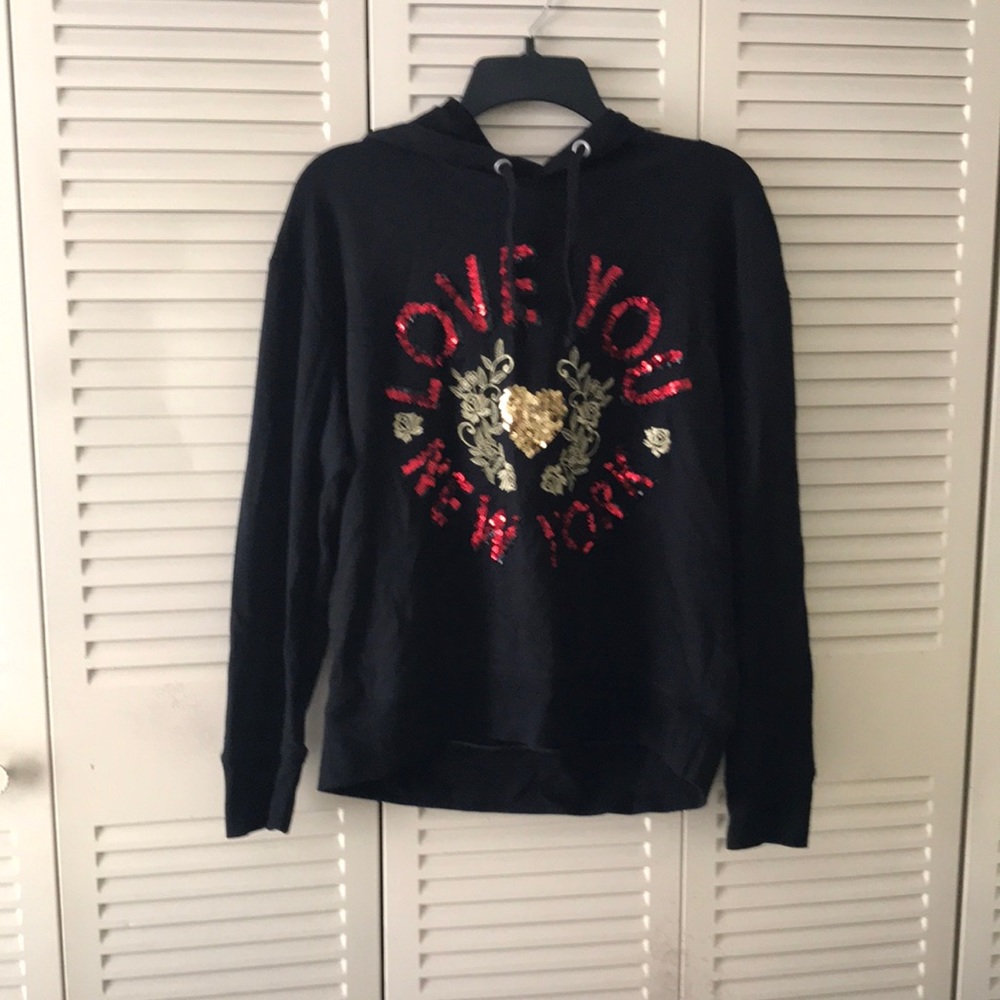 Love You New York Sequin Hoodie